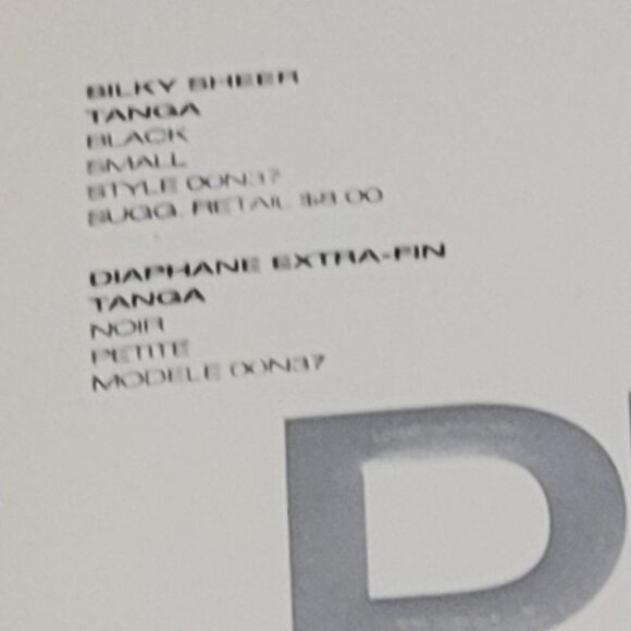 DNKY Tanga Sheer to the Waist "Noir" Pantyhose Small NWT - Picture 2 of 5